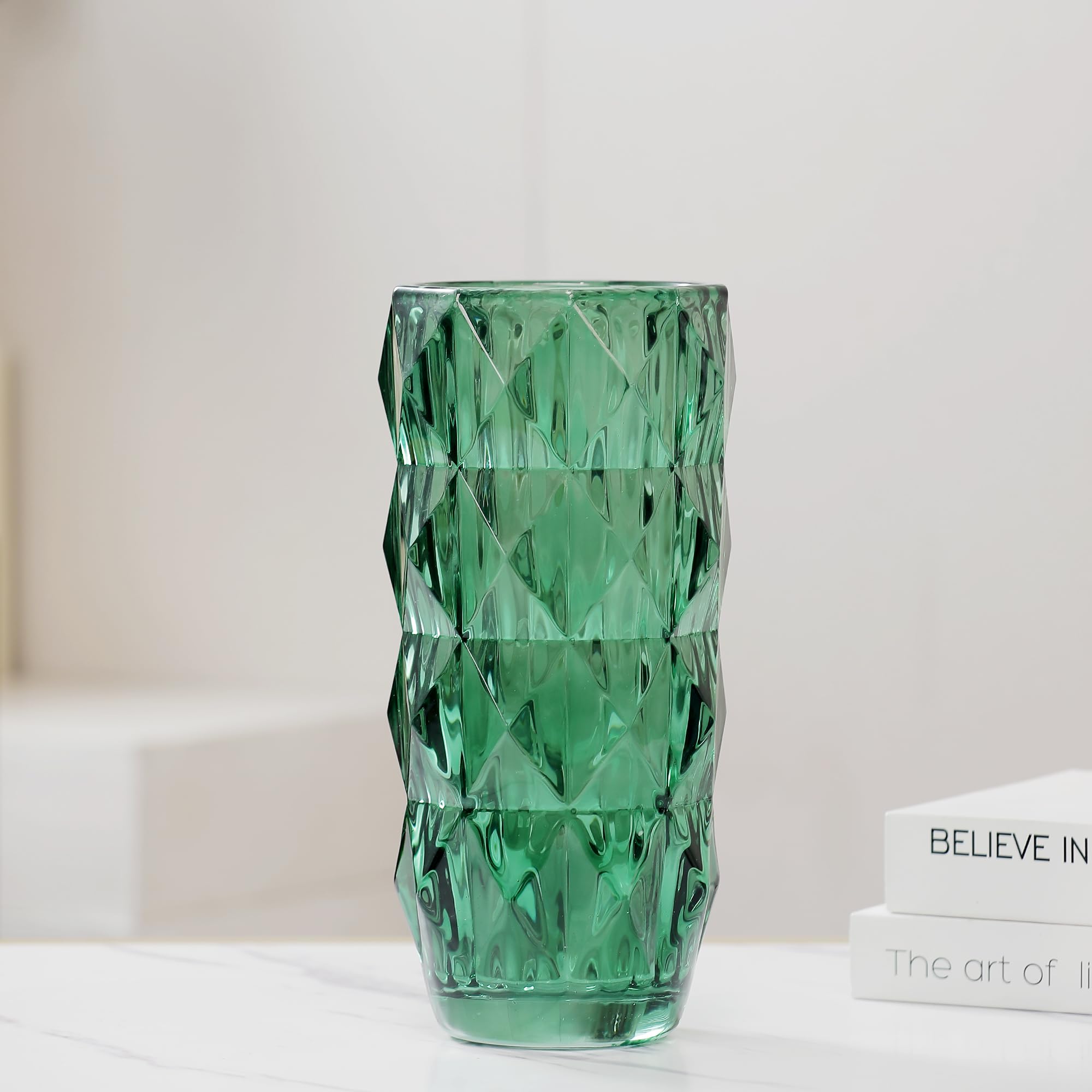 Jarrón de cristal decorativo de 28 cm de alto