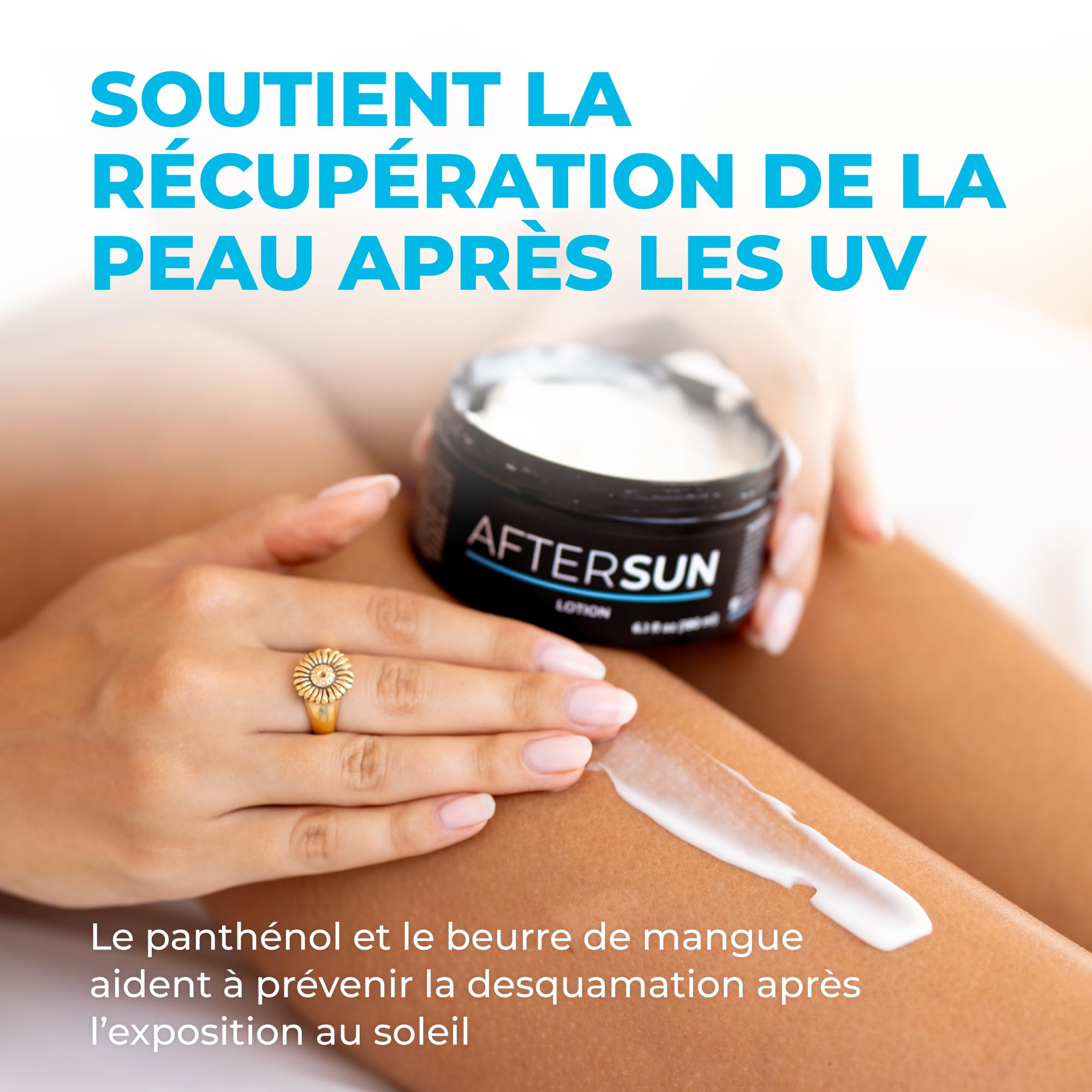 BYROKKO Crème après-soleil, Lotion de bronzage naturelle avec menthol, beurre de mangue et vitamine E, rafraîchit, hydrate et nourrit la peau exposée au soleil, Vegan, Sans parabènes, 195ml