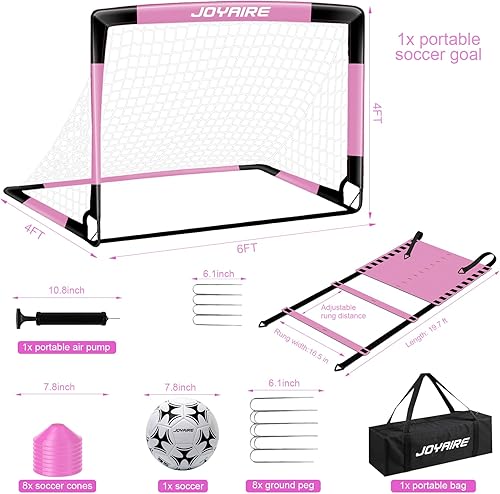 Miniatura 2 de Juego de porterías de fútbol para niños para patio trasero, portería de fútbol portátil para niños pequeños 2 de 6 x 4 pies, 4 x 3 pies, 7 x 5 pies,