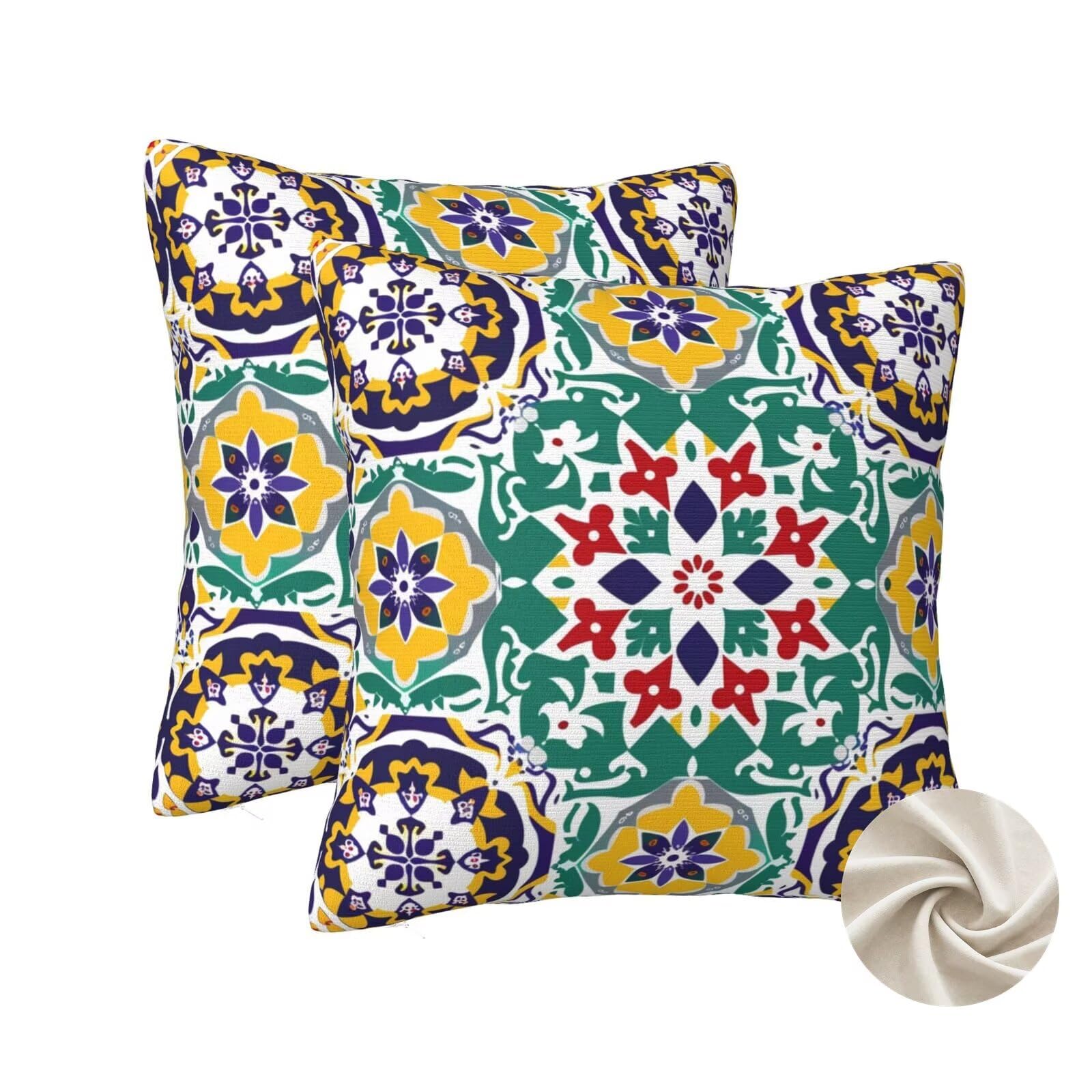 Housses de coussin 60x60 cm lot de 2 style perses turcs pour canapé et lit