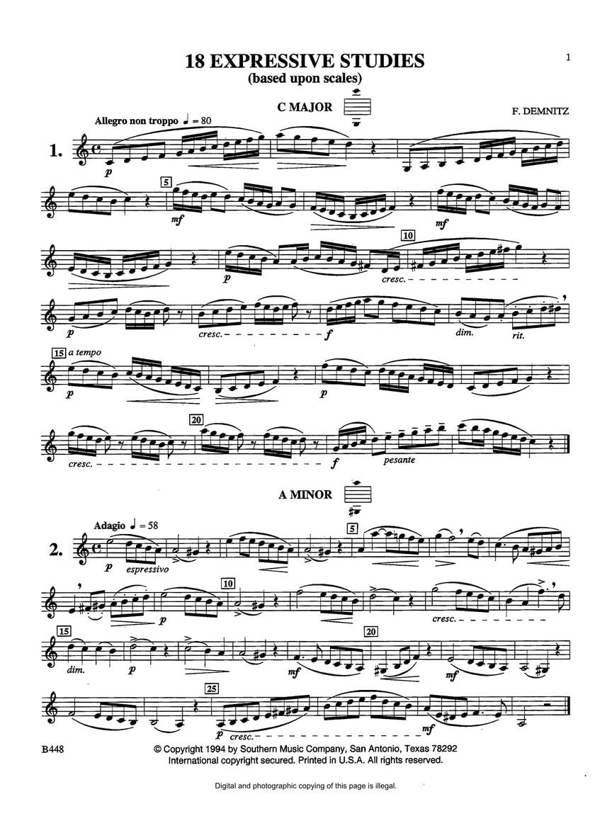 Melodious and Progressive Studies, Book 1. Solo pour Clarinette.