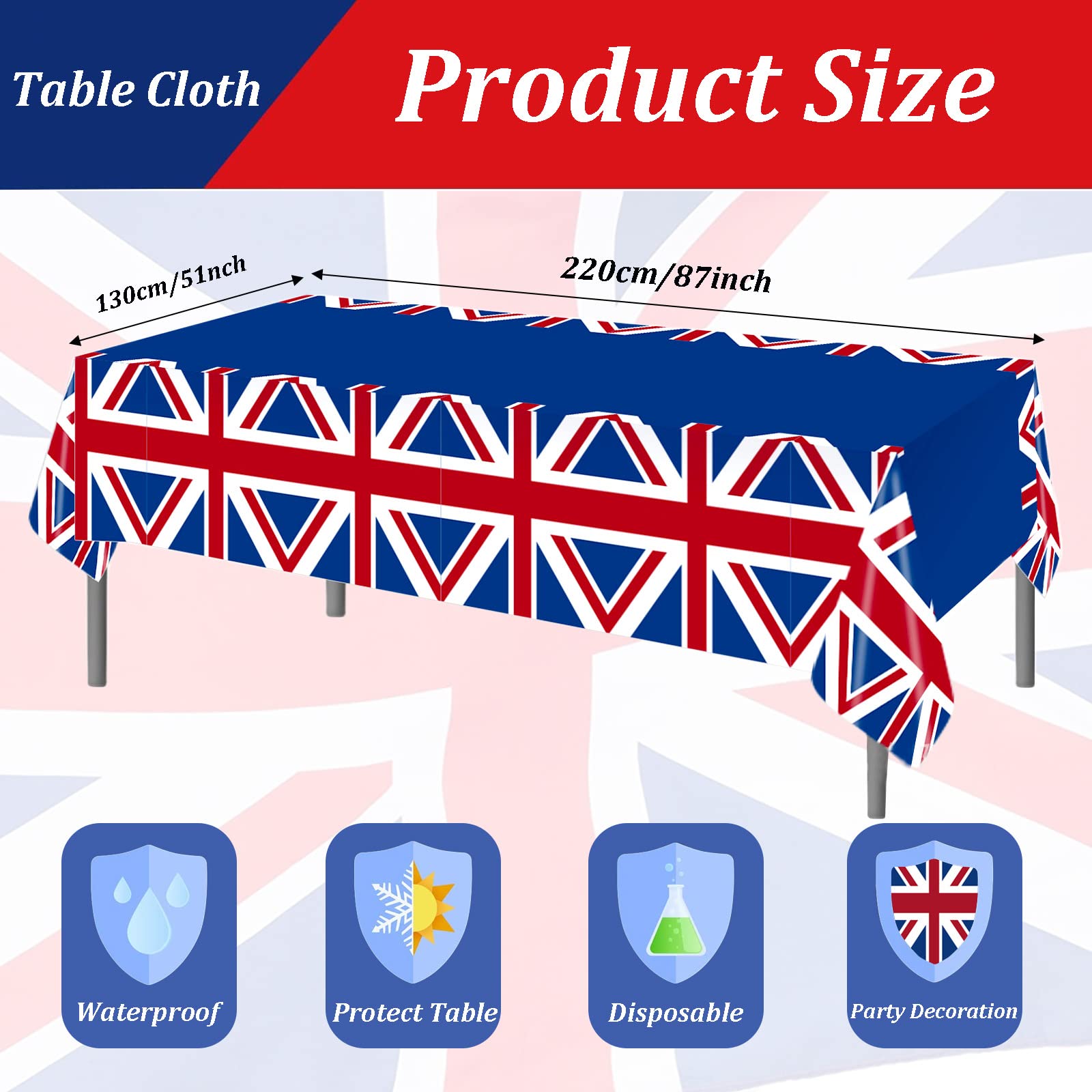 Nastri Decorativi Union Jack 6 Metri - 2 Rotoli Di Nastro Grosgrain 38 Mm Per Feste E Confezioni Regalo