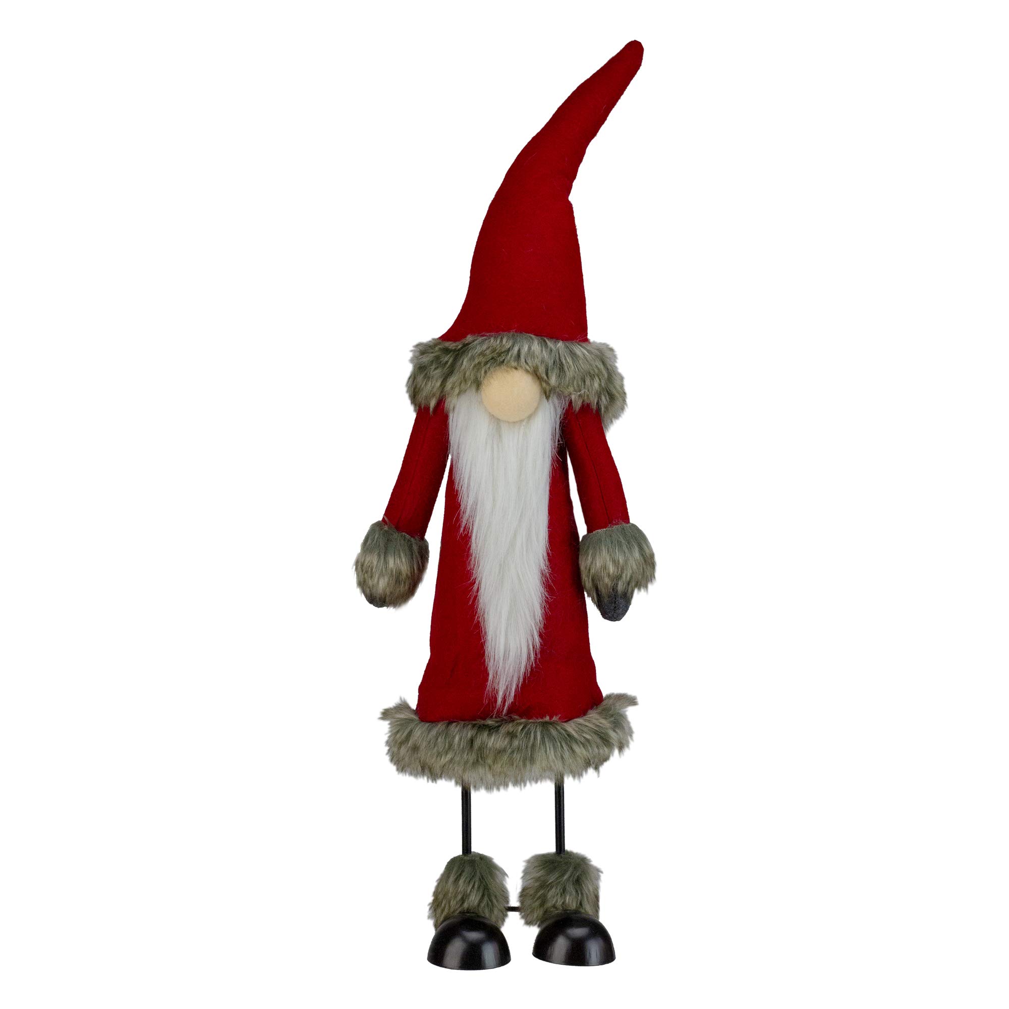 Northlight Standing Santa Gnome with Faux Fur Christmas Figurine - 17
