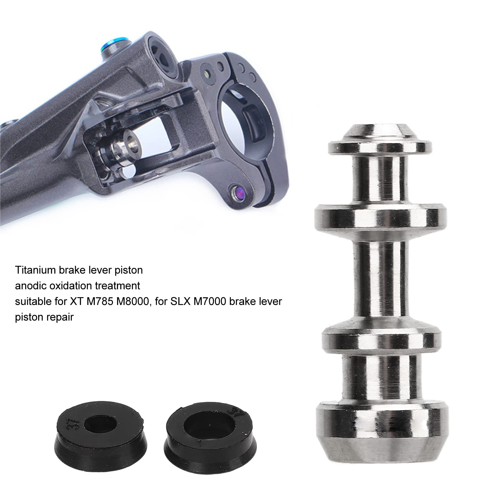 OUKENS Risk Tige De Piston De Frein De Vélo, Piston De Levier De Frein à Disque Hydraulique en Alliage De Titane Robuste, Pièces De Réparation De Bague D'étanchéité pour XT M8000 M785 pour SLX M7000