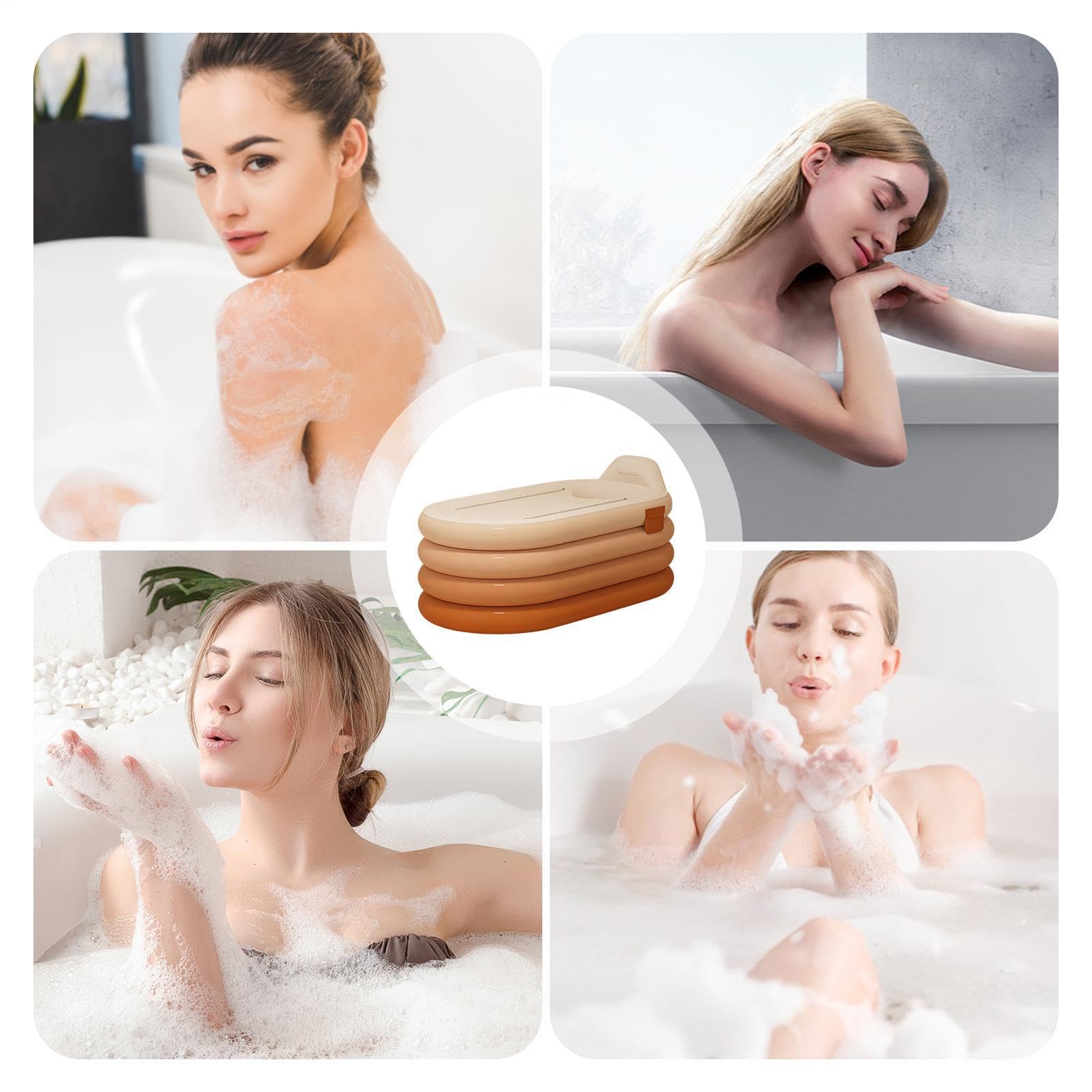Vasca da Bagno Gonfiabile | Secchio per Doccia con Pompa a Pedale,Vasca Gonfiabile per Adulti,per Relax, Hotel, Appartamento