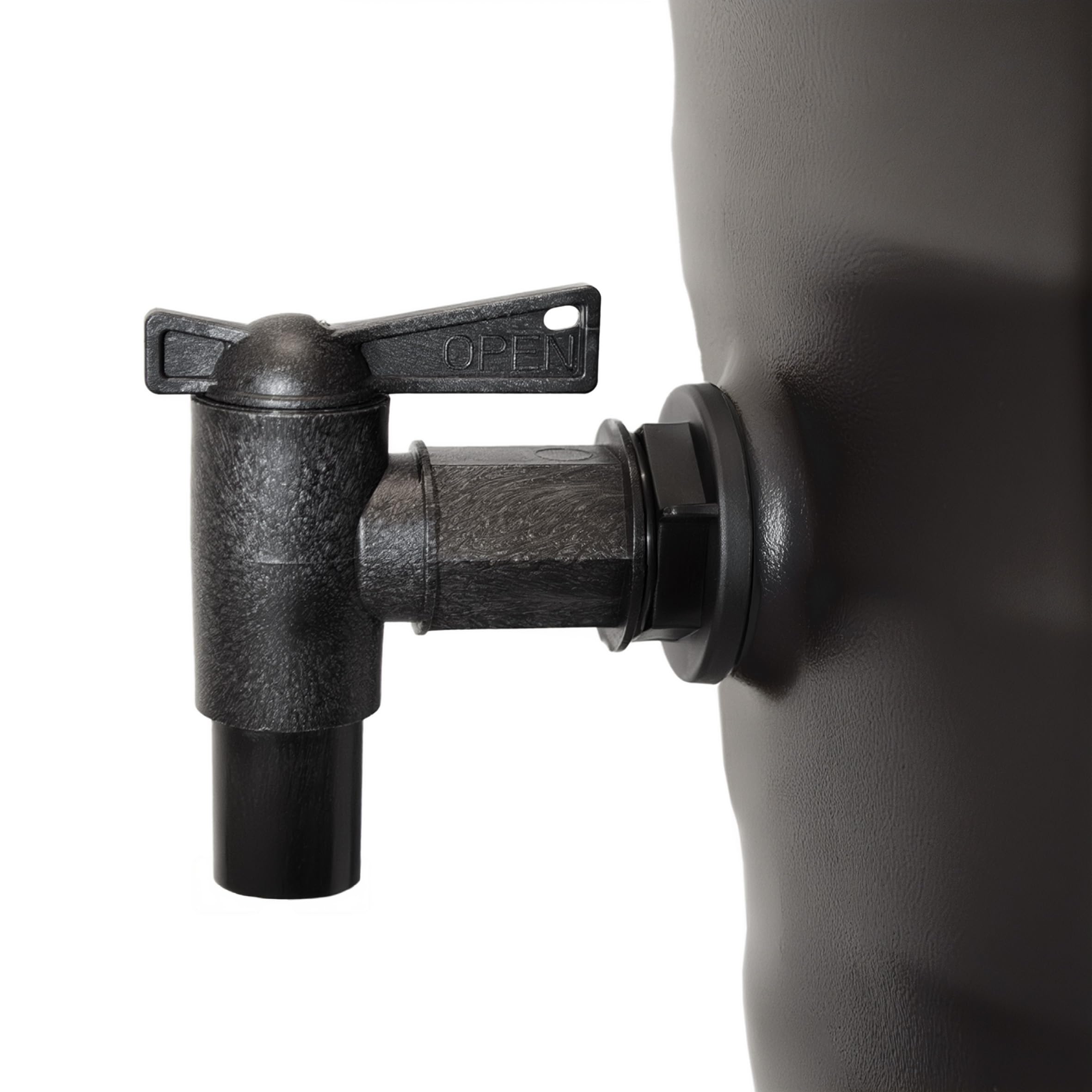 Spetebo Récupérateur d’eau de pluie design en plastique de 240 l avec robinet et bac à plantes comme couvercle – Anthracite – Résistant aux intempéries et au gel