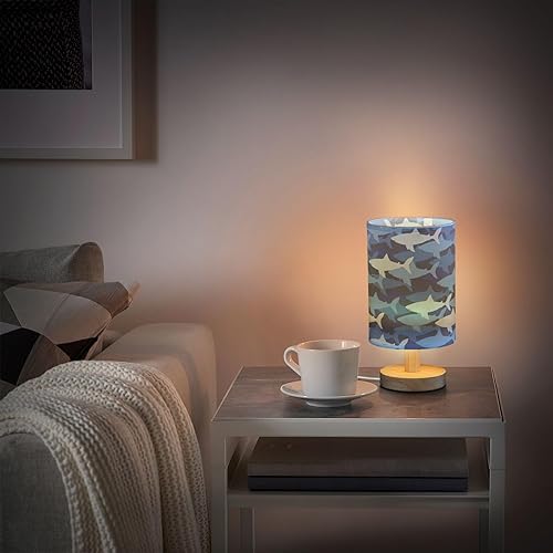Miniatura 6 de GuoChe Bedroom Lamps Bedroom Nightstand Lamps Modern Navy Blue Sharks Table Lamps for Boys Dorm Room lampara de mesa para