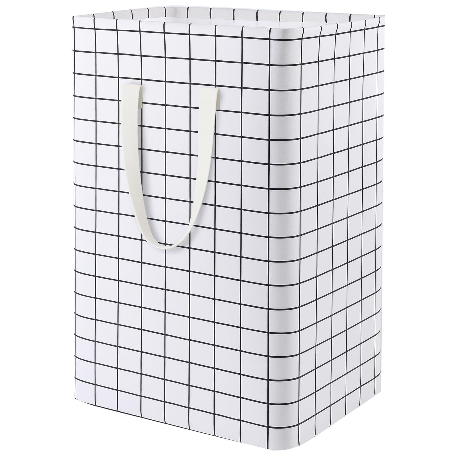 Waterproof Laundry Hamper Collapsible Laundry Basket Leather Handle Laundry Bag Large Clothes Storage Toy Organization for Bathroom Bedroom Laundryroom College Dorms (Laundry Basket-005)