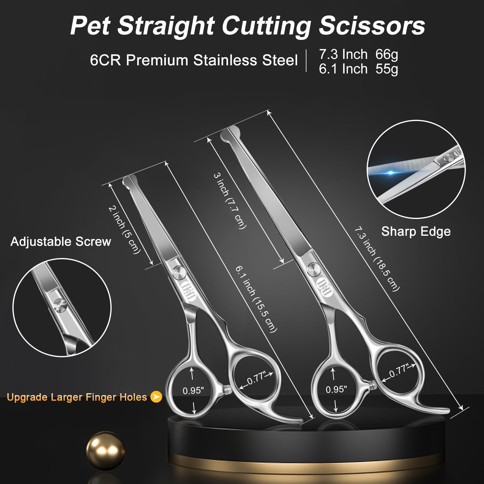 CIICII Forbici Toelettatura Cani, 7 Pollici Kit Forbici per Cani Professionali con Punta Tonda Di Sicurezza (Cane/Gatti Forbici Parrucchiere Sfoltire & Curve) per Toelettatura Gatto Animali (Argento)