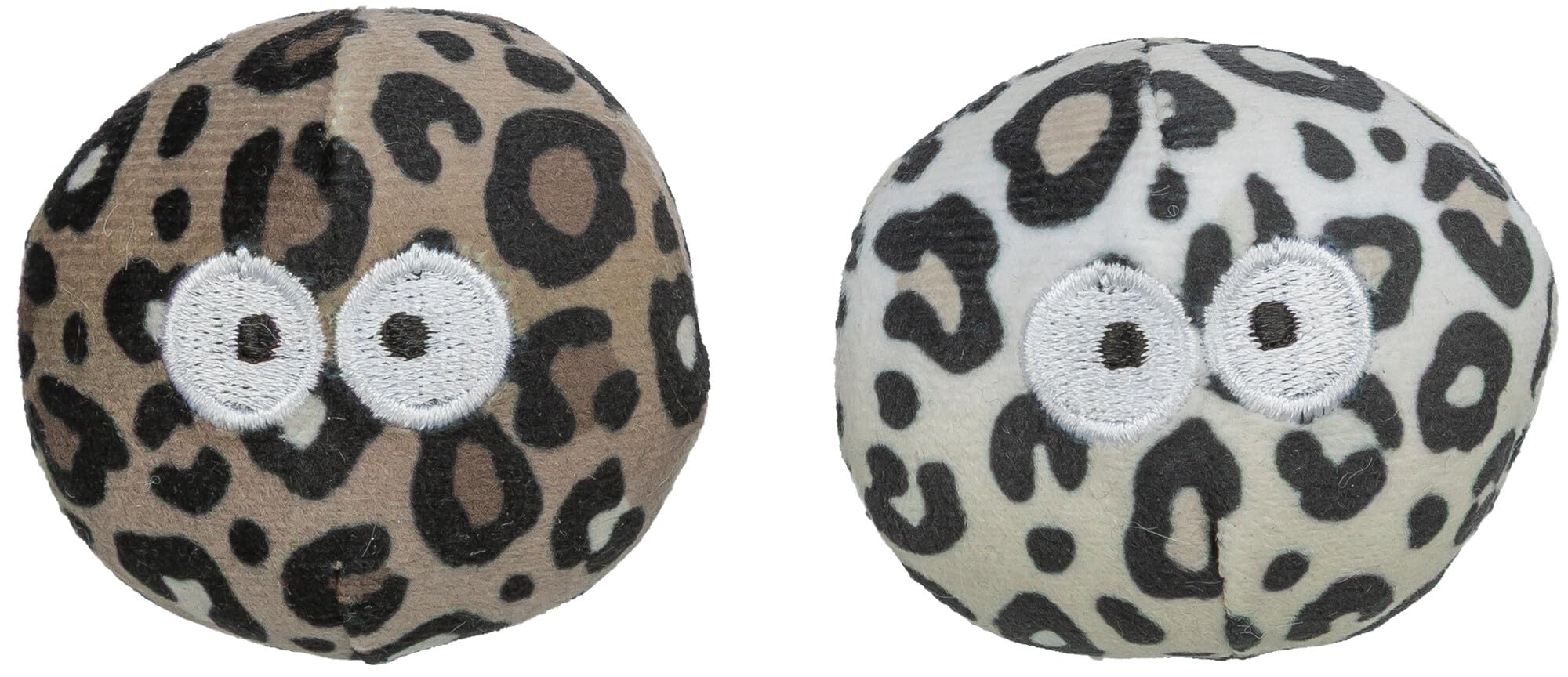 Trixie Beige Plush Toy For Cat, Ball With Eyes (X2)