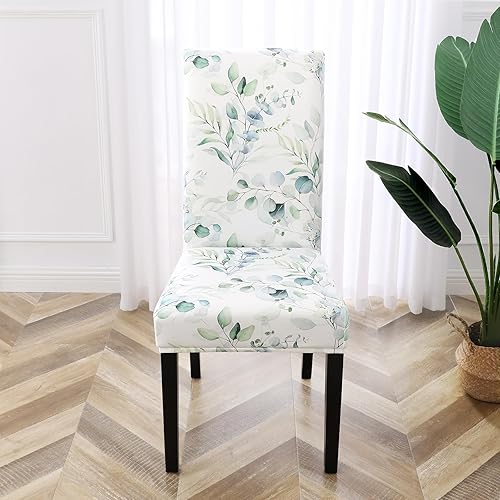Miniatura 2 de Gibelle Juego de 6 fundas elásticas para sillas Parsons de comedor, universales, extraíbles y lavables, fundas protectoras para comedor, cocina,