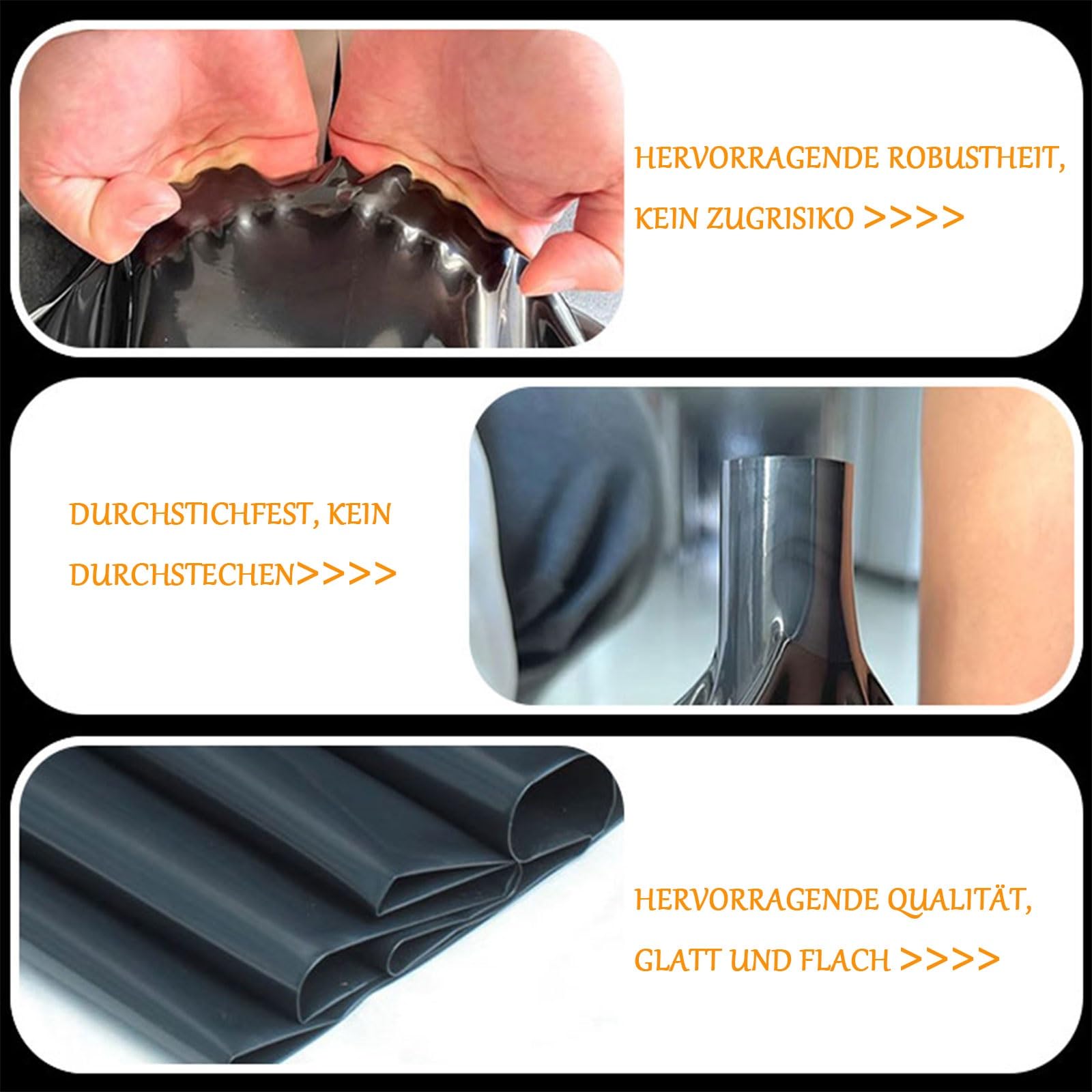 Fischsichere HDPE Teichfolie Rolle - Langlebige, UV-beständige wasserdichte Membran für kleine Gartenteiche, natürliche Schwimmbäder & Wasserspiele - flexibel, reißfest (2x6m)