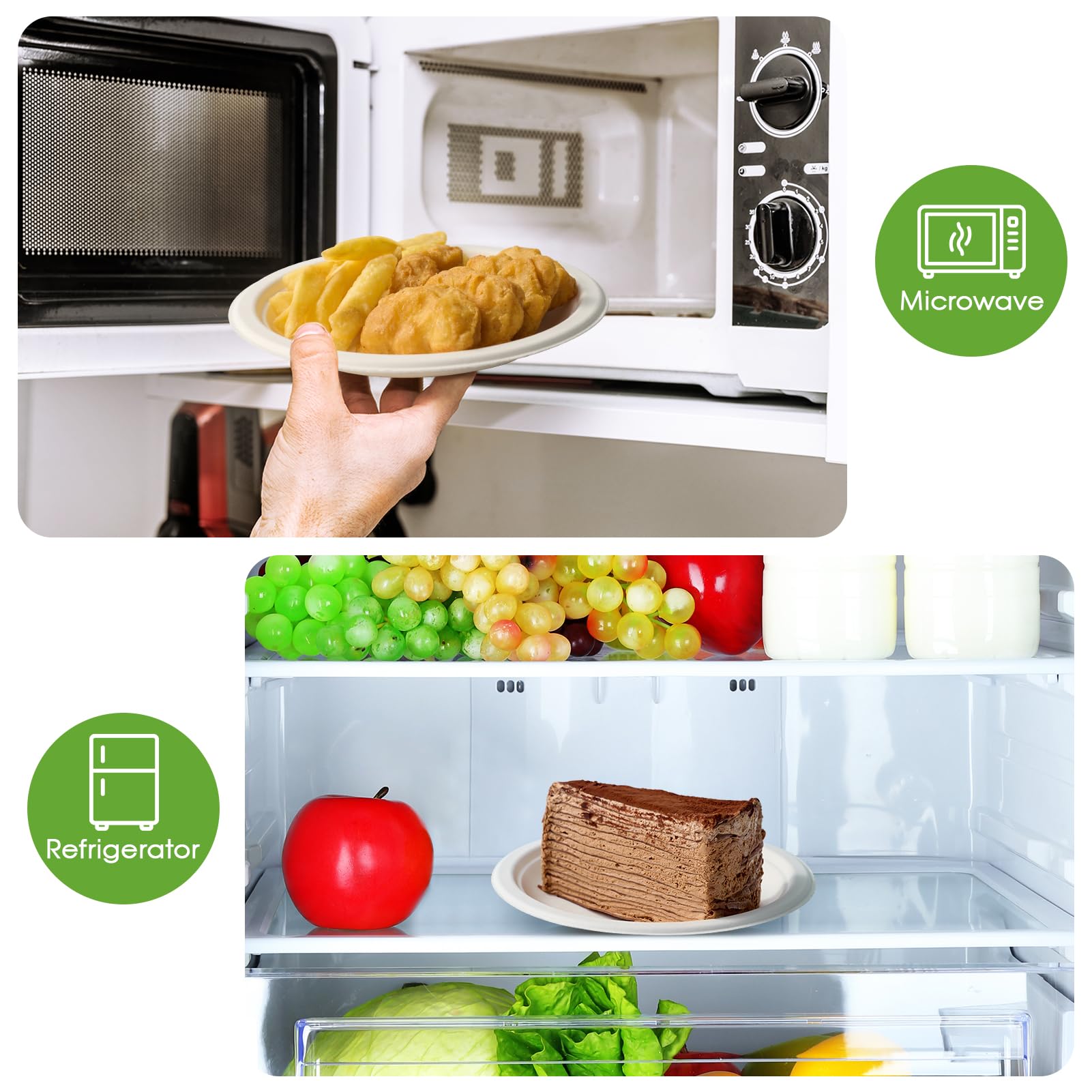 ECOLipak Platos De Papel Pequeños Compostables Desechables 6 Pulgadas, Paquete 200 Reciclados Bagazo Caña Azúcar, Biodegradables, Resistentes, Mini Cena, Aperitivos