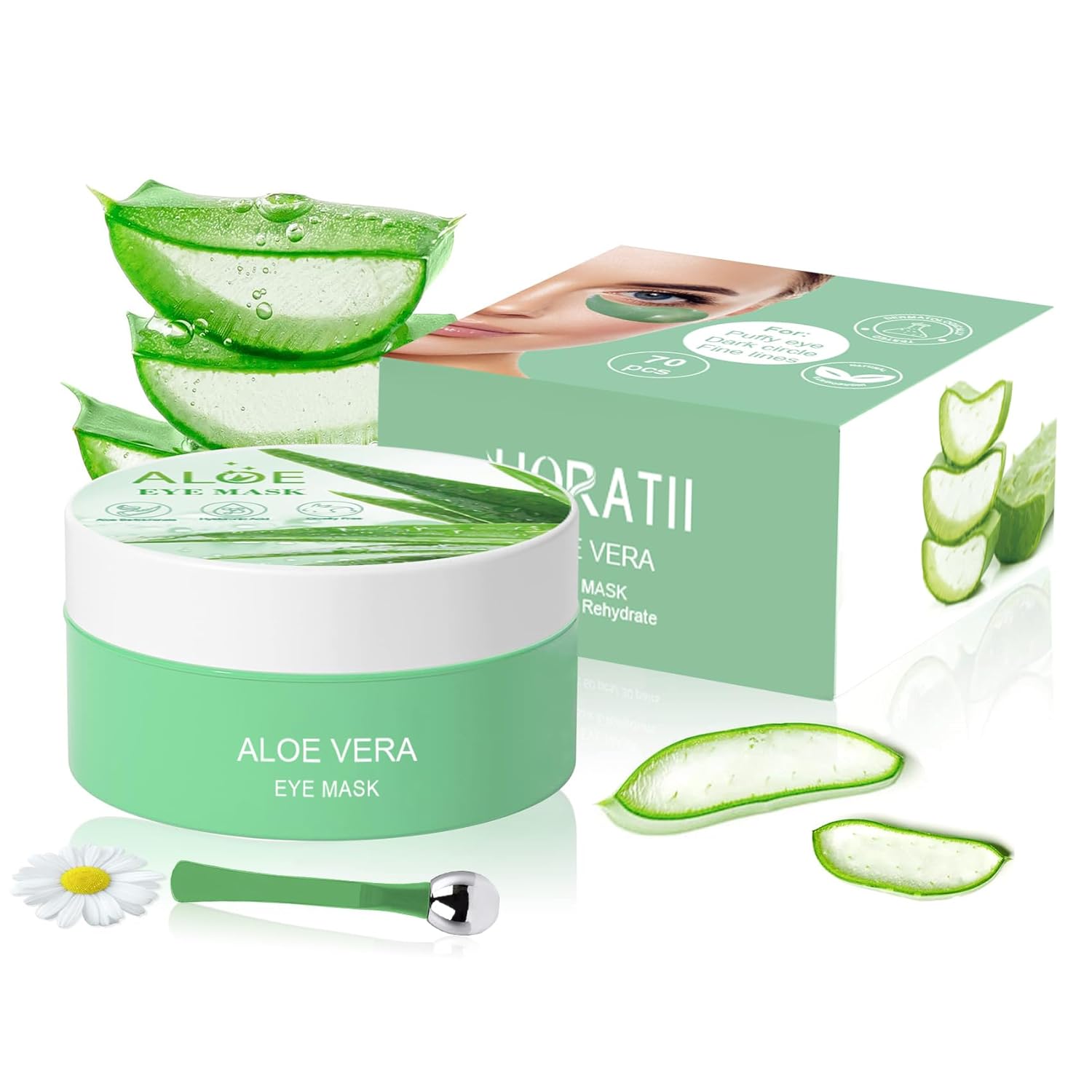 Unigee Aloe Vera Eye Mask, 70 Pcs Under Eye Patches, Eye