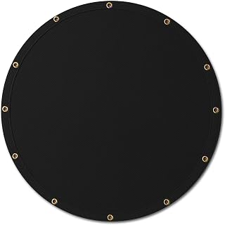 Covers & All Heavy Duty Round Tarp – 12 oz Waterproof PVC Vinyl Tarp, Tear & UV Resistant with Reinforced Edges and Grommets for Patio, Pool & Equipment Protection (7 ft Diameter, Black)