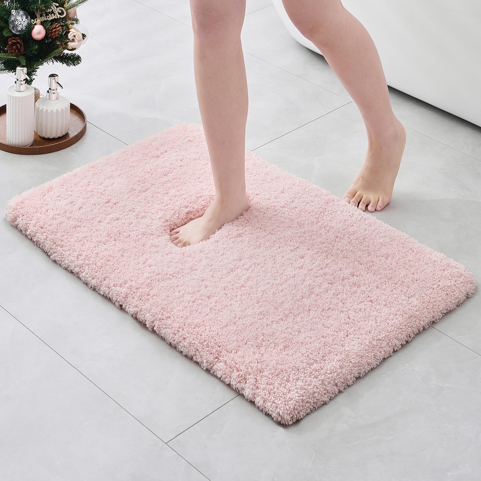Bathroom Rugs 36" × 24" , Extra Soft Absorbent Microfiber Bath Rugs,Pink