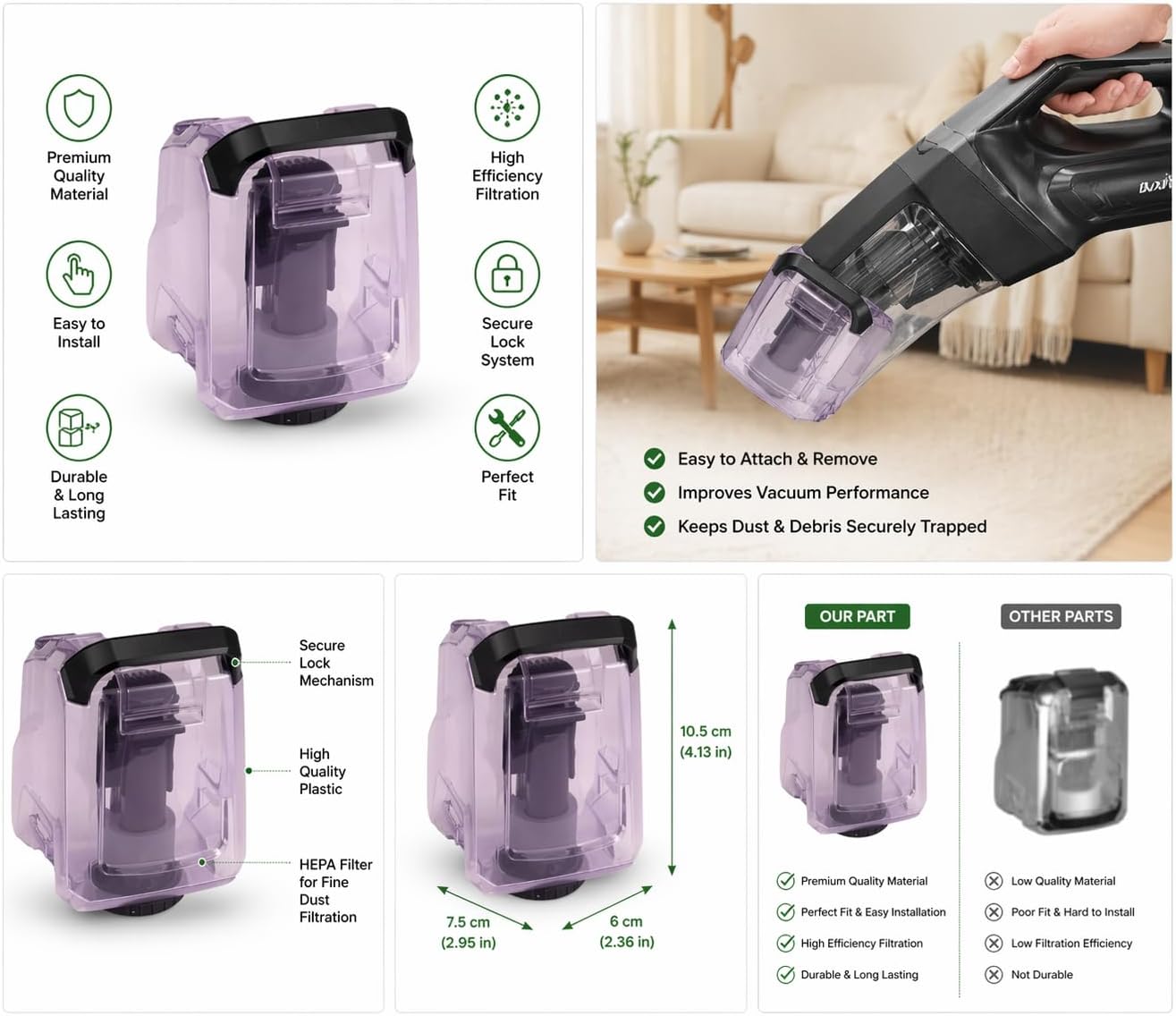 Replacement of Bissell Dirty Tank for Turboclean Powerbrush Pet Carpet Cleaners Fits 2987, 2910, 2190W, 2806, 28062, 28068, 29878, 29879 Models #162-3831