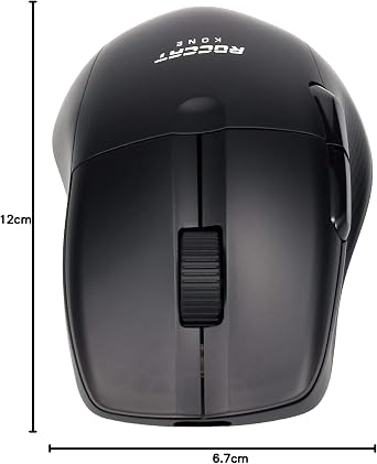 ROCCAT Gaming Mouse, Kone Pro Air Wireless 2.4GHz, Bluetooth, Black/Black, Optical, 19K, Optical Switch, Side Buttons, Lightweight 75g, PTFE, Reflex, RGB German Design