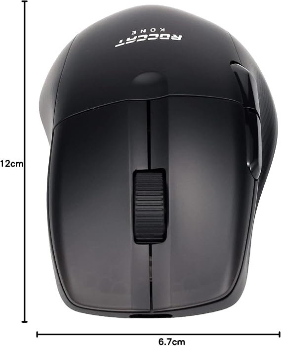ROCCAT Gaming Mouse, Kone Pro Air Wireless 2.4GHz, Bluetooth, Black/Black, Optical, 19K, Optical Switch, Side Buttons, Lightweight 75g, PTFE, Reflex, RGB German Design