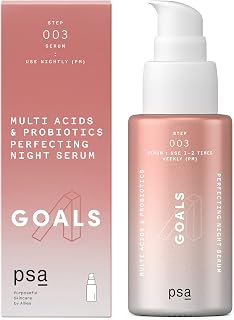 PSA - GOALS Multi Acid & Probiotics Night Serum | BHA & PHA, Probiotics, White & Green Tea Complex | Suitable for All Skin Types (1 oz | 30 mL)