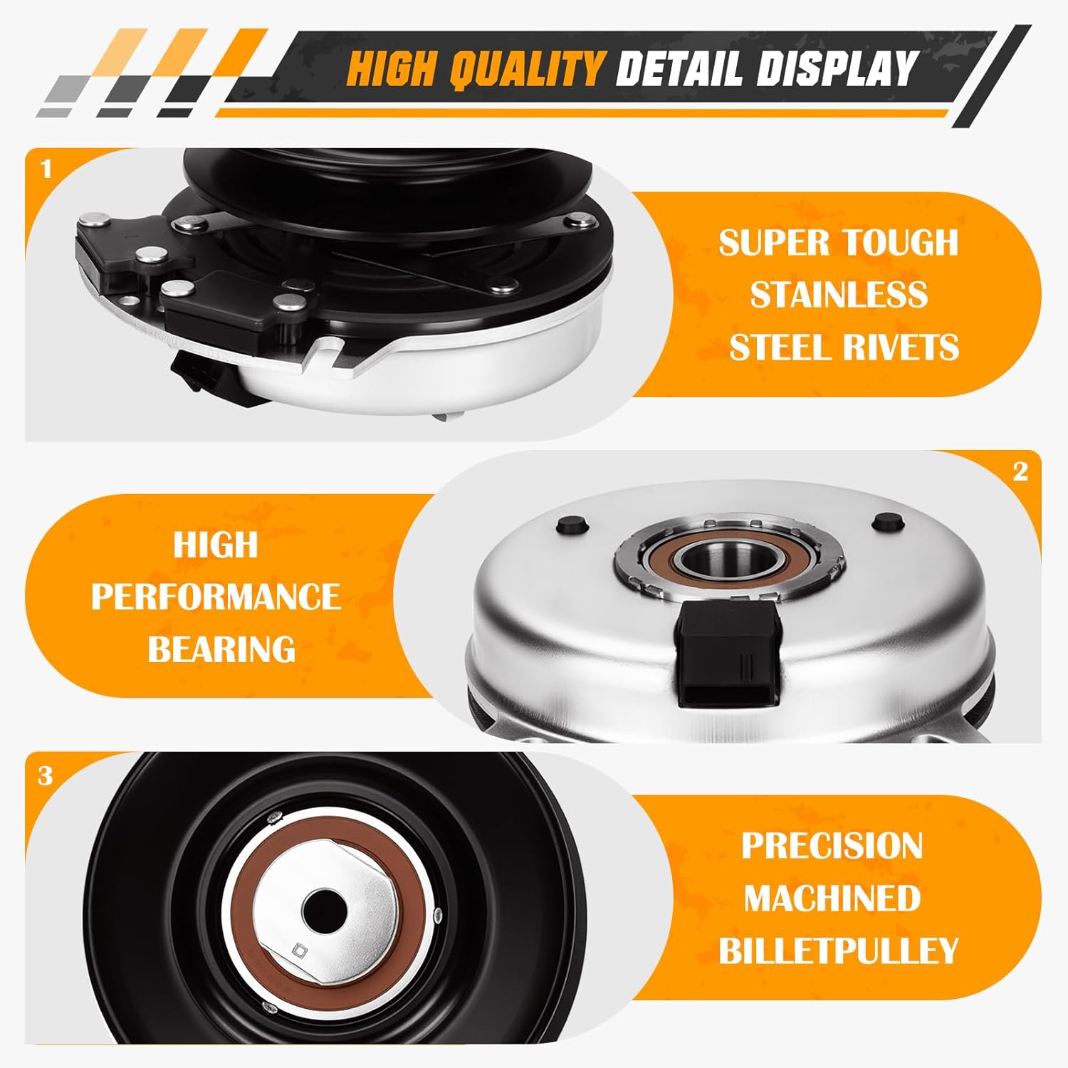 PTO Clutch Assembly AM126100 Fits for John Deere GT225 GT245 GX255 LT190 LX255 LX266 LX277 LX279 LX280 LX288 LX289 SST15 SST16 SST18, 5219-221