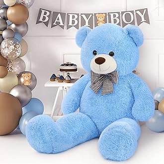 MaoGoLan Big Blue Teddy Bear Jumbo Bear 55" Jumbo Plush Toy for Boys Girls