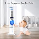 Climatiseur Mobile Silencieux Portable Rafraîchisseur d'air 360° Oscillation, Sortie d'air Double, 24H Minuteries, 65W, 4 Modes et 3 Vitesses avec Télécommande pour Chambre, Bureau, Cuisine - 5