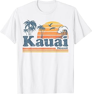 Kauai Hawaii Vintage Beach Summer Surfing 70s Retro Hawaiian T-Shirt