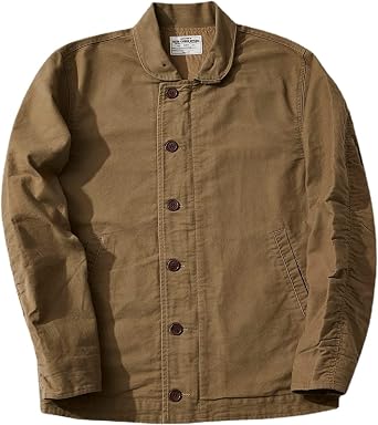 American Vintage, Outdoor Work Moleskin Jackets, Men, Shawl Collar, Amekaji, Workwear Style,Casual Wear