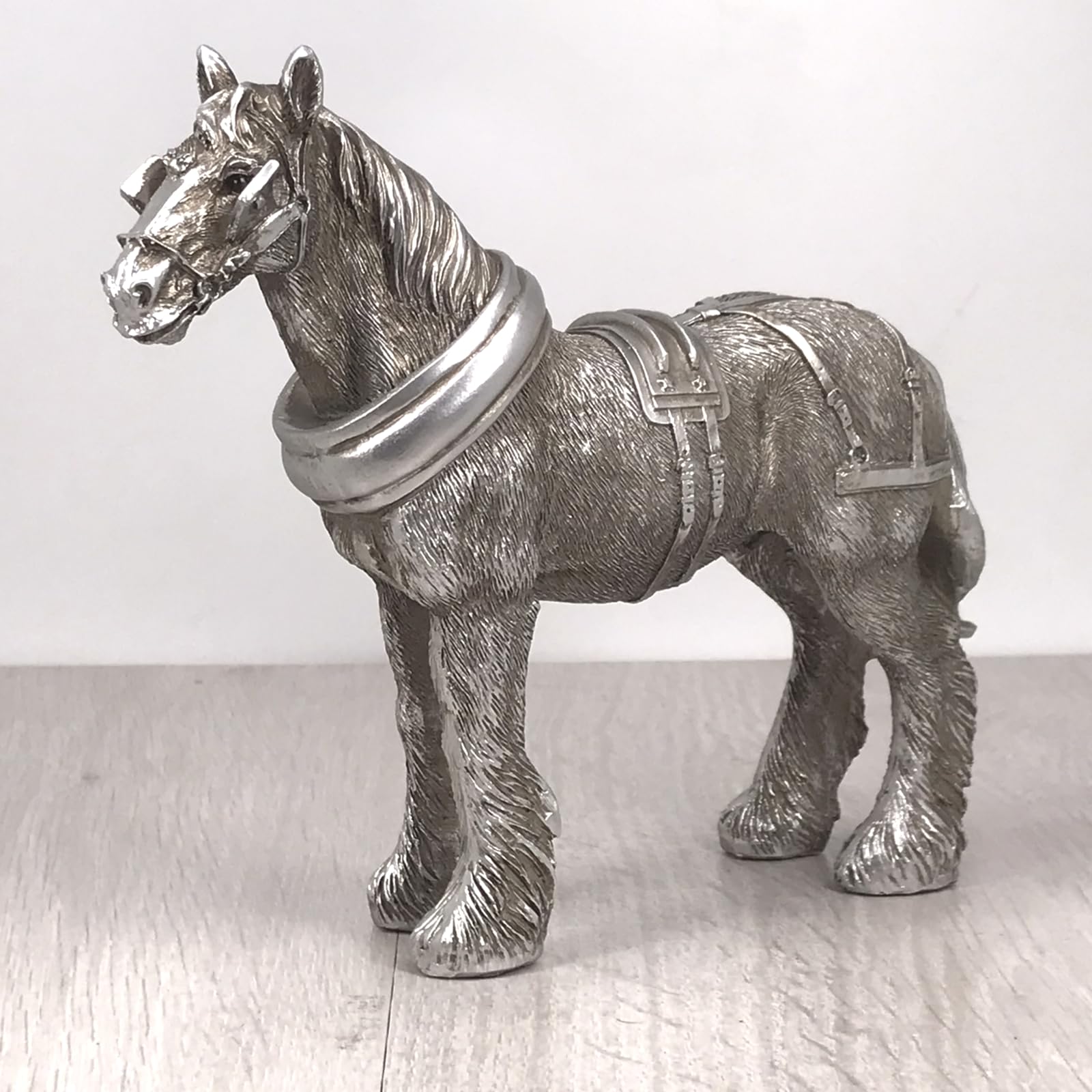 Tamersgifts Silver Colour Shire Horse Ornament Horse Ornament Figurines (Silver Colour Shire Horse Ornament)