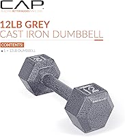 Vista 171 de CAP Barbell Mancuerna hexagonal de hierro fundido Múltiples opciones Negro