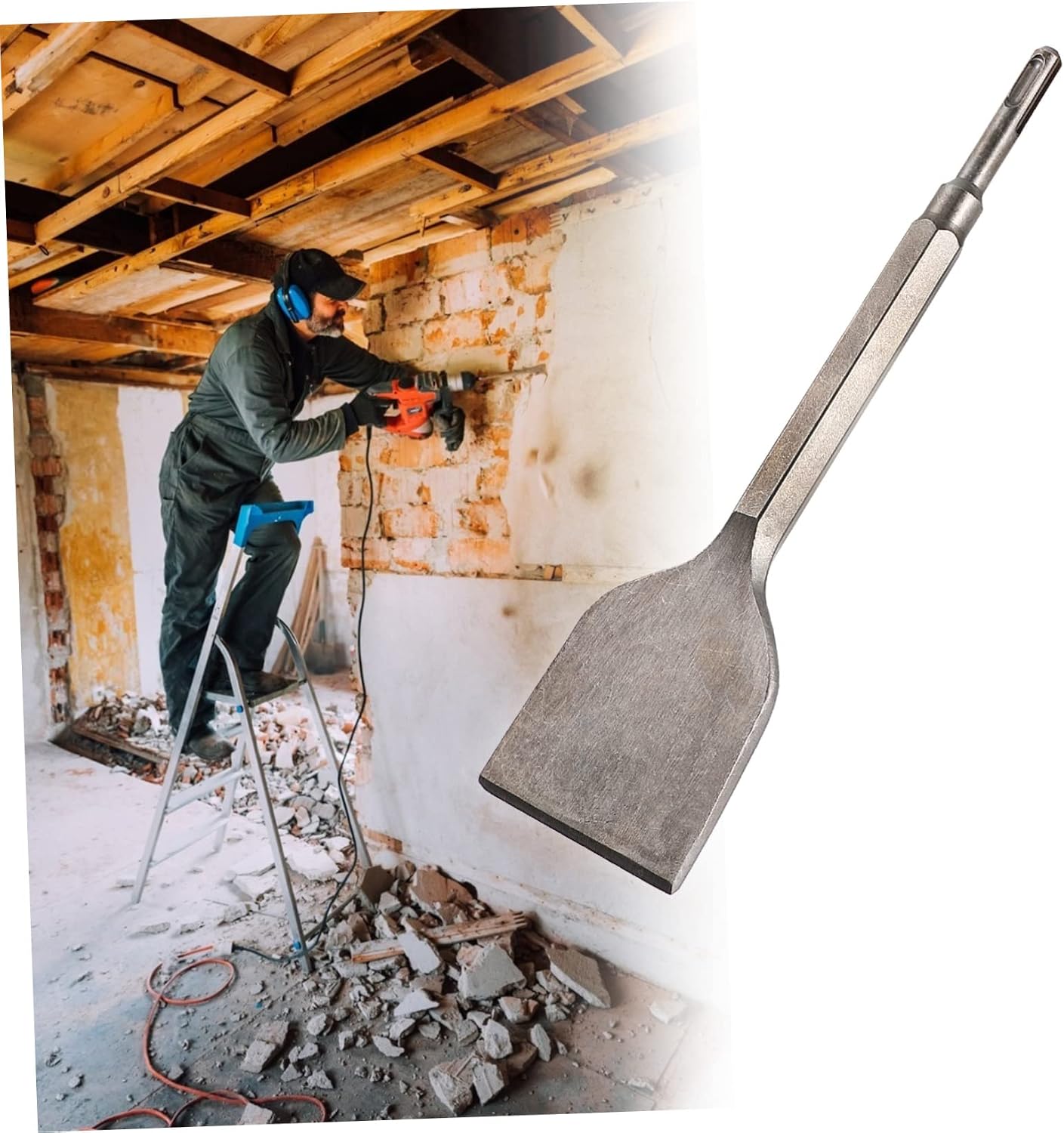 LIFKOME Angled Chisel Masonry Concrete Brick Impact Drill Electric Hammer Chisel Tile Removal Tool