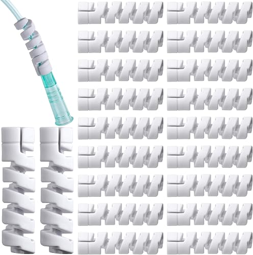 20 Pcs White Oxygen Tube Support Crimp Straightener, 1.38"×0.33"