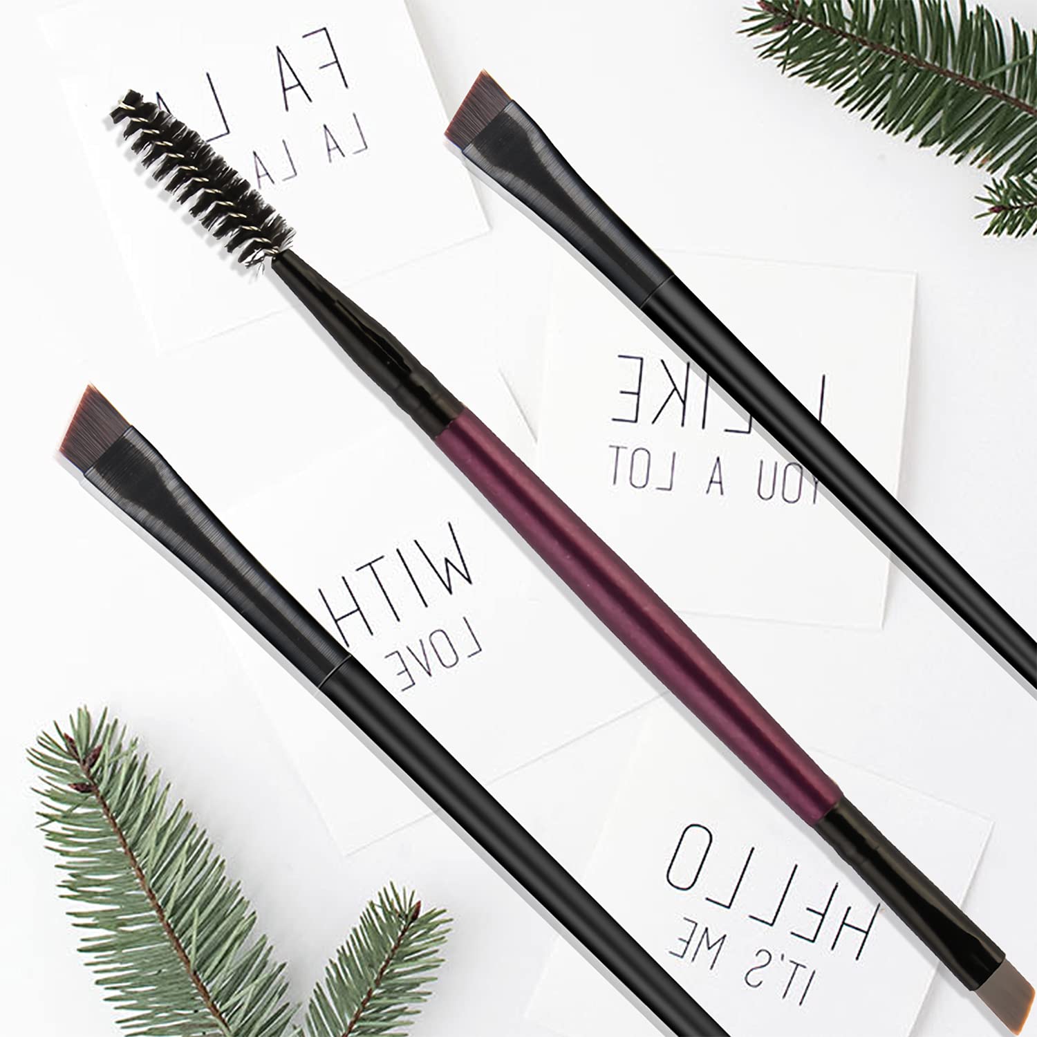 Angled Eyebrow Eyeliner Brush - 3 PCS Ultra Fine Eyeliner Brushes Slanted Flat Angle Brow Grooming Comb Mascara Brush, Small Shader Blending Brushes, Professional Eye Makeup Tool : Beauty & Personal Care