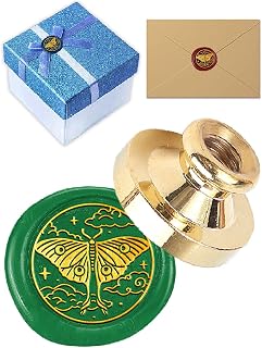 1Pcs Moth Brass Wax Seal Stamp Head, Metal Stamp Head Cloud DIY Craft Seal Tool for Envelopes Party Invitation Envelope Gift Wrapping Thanksgiving Card, 25x14.5mm