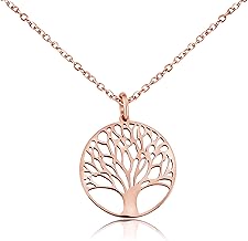 Nuoli® Lebensbaum Kette Damen (45 + 5cm verstellbar) Halskette mit Baum des Lebens Anhänger für Frauen & Mädchen, aus Edelstahl