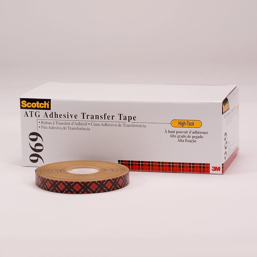 3M (969-1/2"x18yd) ATG Adhesive Transfer Tape 969 Clear, 0.50 x 18 yd 5.0 mil [You are purchasing the Min order quantity which is 72 Rolls]