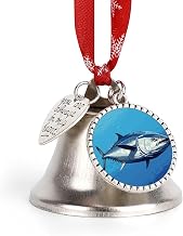 Christmas Jingle Bell Ornaments with Hanging Ornament, Colorful Tuna Vintage Silver Xmas Bells for Tree Decorations, 1.9 Inch Love Bell Design Holiday Ornament for Home Festive Decor