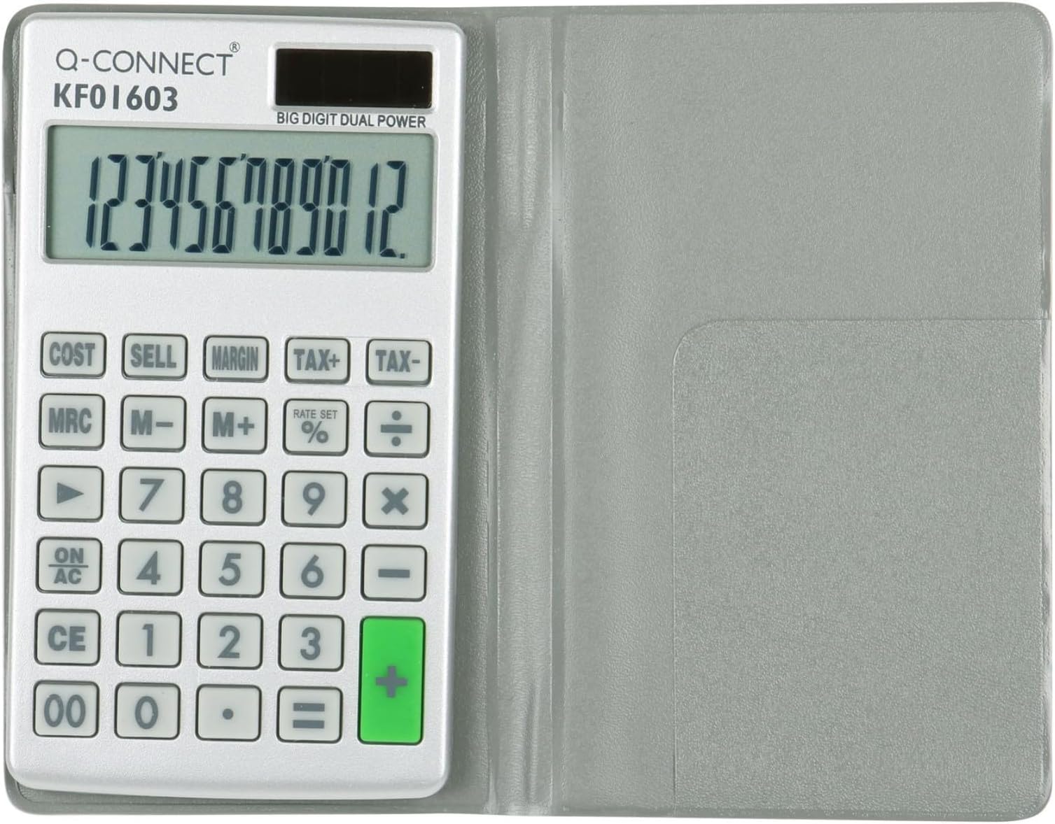 Silver Large 12-Digit Pocket Calculator KF01603