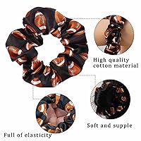 Vista 4 de Coleteros de fútbol negros elásticos deportivos para el cabello, bandas elásticas de seda para el cabello, accesorios para el cabello para mujeres