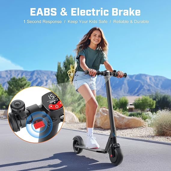 Caroma Electric Scooter Adults Peak 450W, 16-21 Miles Range E Scooter, Safe Speed Control Scooter with Smart LED Display Max 16 MPH, Lightweight Foldable E-Scooter,Electric Scooter for Kids,Gift Idea