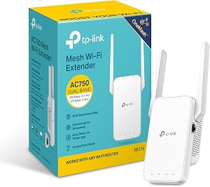 TP-Link AC750 WiFi Extender (RE215) - Covers Up to 1,500 Sq.ft and 20 Devices, Up to 750Mbps, Dual Band Wireless Repeater for Home, Internet Signal Booster with Ethernet Port