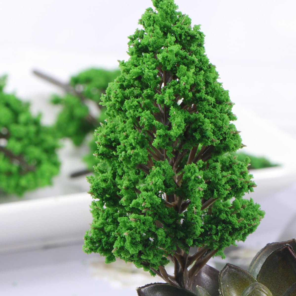 VOSAREA 7 Pcs Plastic Poplar Tree Scenery Model for DIY Landscape