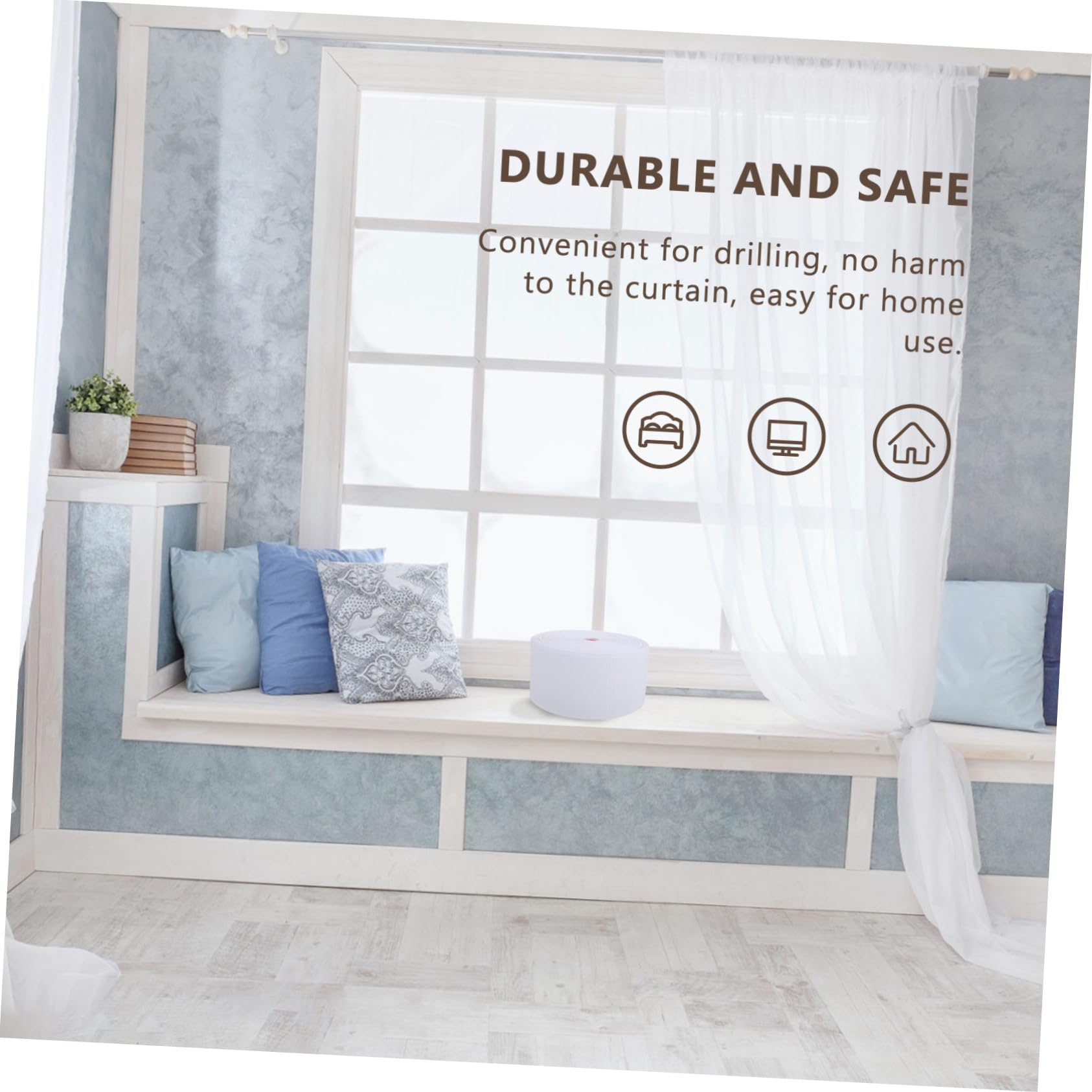 Operitacx Ruban à Œillets pour Tête de Rideau, Polyester, 8cm, Léger et Résistant, pour Rideaux D’intérieur, Blanc, Pratique à Perforer