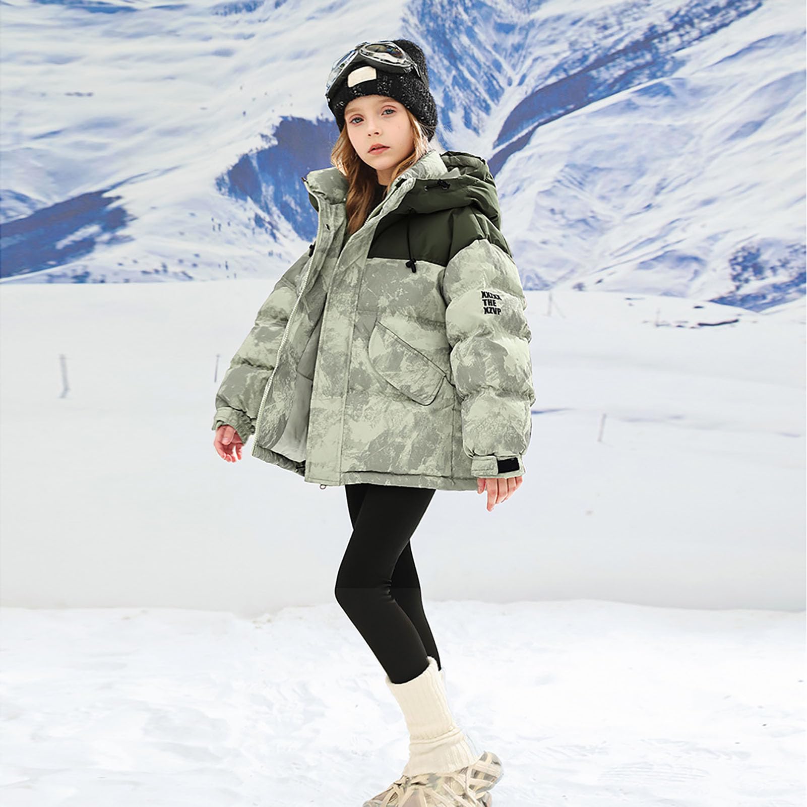 Bambina Cappotto con Cappuccio Giacca Invernale Ragazzi Giubbotto in Cotone Impermeabile