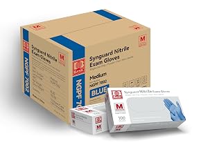Basic Medical Blue Nitrile Exam Gloves - Latex-Free Powder-Free - NGPF 7002 Case of 1 000 Medium