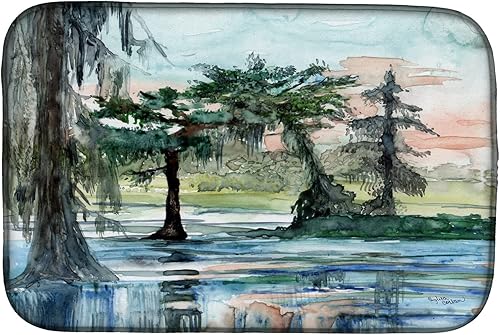 Caroline's Treasures 8985DDM - Tapete de secado de platos absorbente en el pantano, tapete de secado de platos para encimera de cocina, tapete