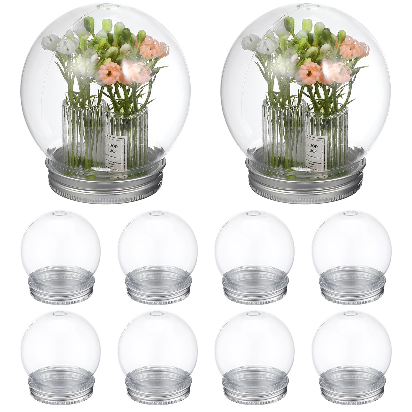 Globos de agua de plástico transparentes de 150 ml con tapa de aluminio para manualidades