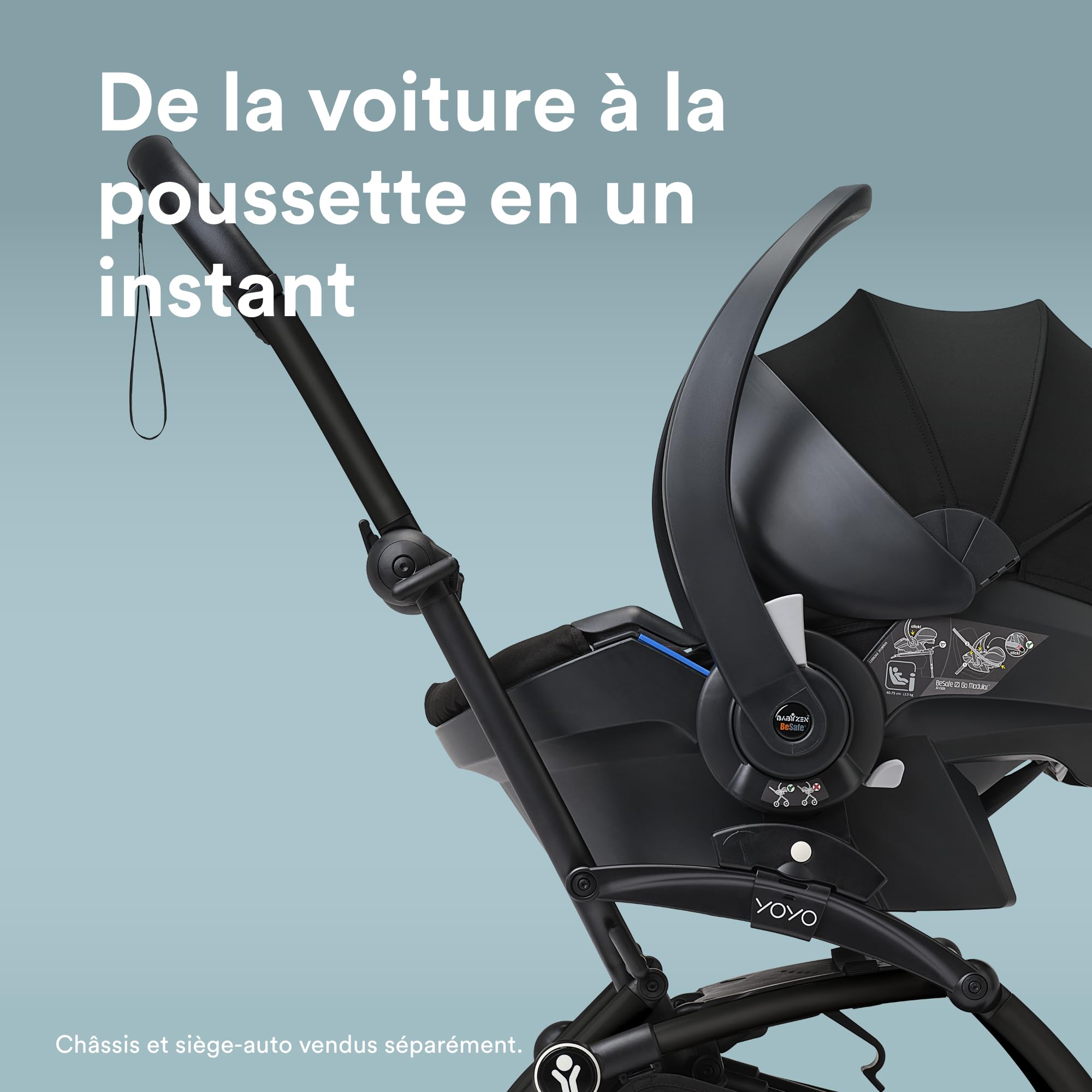 Adaptateurs de siège auto Stokke YOYO - Taille M - À Utiliser avec la Poussette YOYO et les Sièges Auto Compatibles