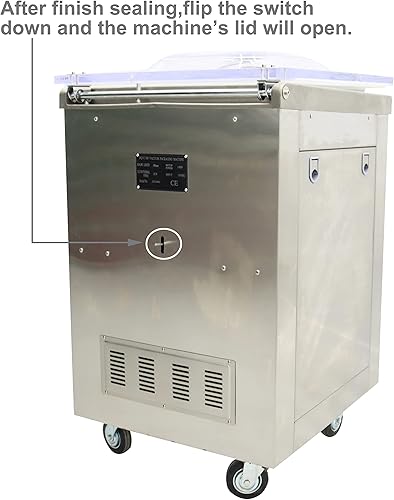 Miniatura 4 de TECHTONGDA Máquina de sellado al vacío de cámara Sellador de envasado Acero inoxidable para ahorro de alimentos Longitud de sellado de una sola